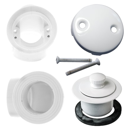 Westbrass Twist & Close Sch. 40 PVC Plumber's Pack W/ Two-Hole Elbow in Powdercoated White D542-50